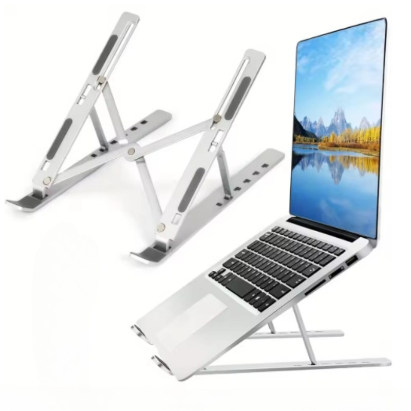 Adjustable Laptop Table - Verstellbarer Aluminium-Laptopständer - 6-stufige Höhenverstellung, faltbares