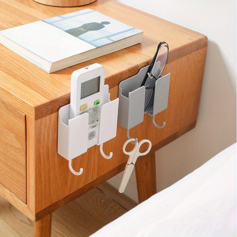 Wall Organizer Pocket - 3-in-1 Wandmontierte Aufbewahrungshalterung mit Haken, Fernbedienungshalter,