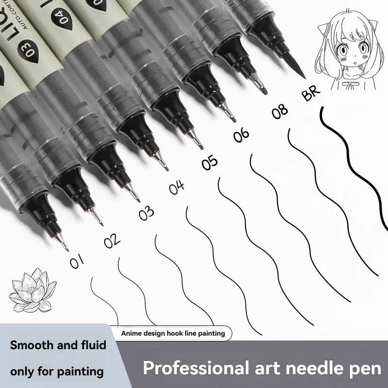 Copic Marker Sketch - 12er-Pack Schwarze Fineliner Zeichenstifte, Multi-Spitzen Feinlinien-Skizzenmarker
