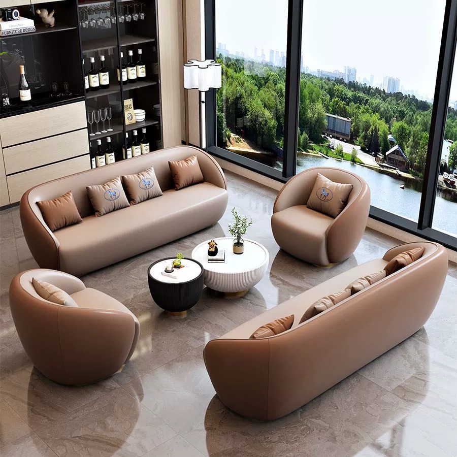 Office Furniture Wholesale - Leichtgewichtiges Luxus-Bürosofa Modernes Minimalistisches Business-Empfangs-Konferenz-Freizeit-Ruhe-Büro-Dreisitzer-Sofa Großhandel