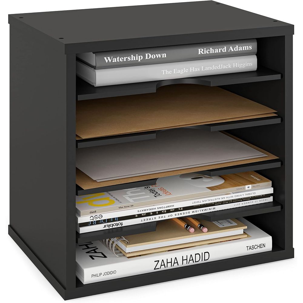 Tray Sorter Stacking - 5-stufiger Holz-Briefsortierer, Schreibtisch-Organizer, Papier-Aufbewahrungsbox, Briefablagen &