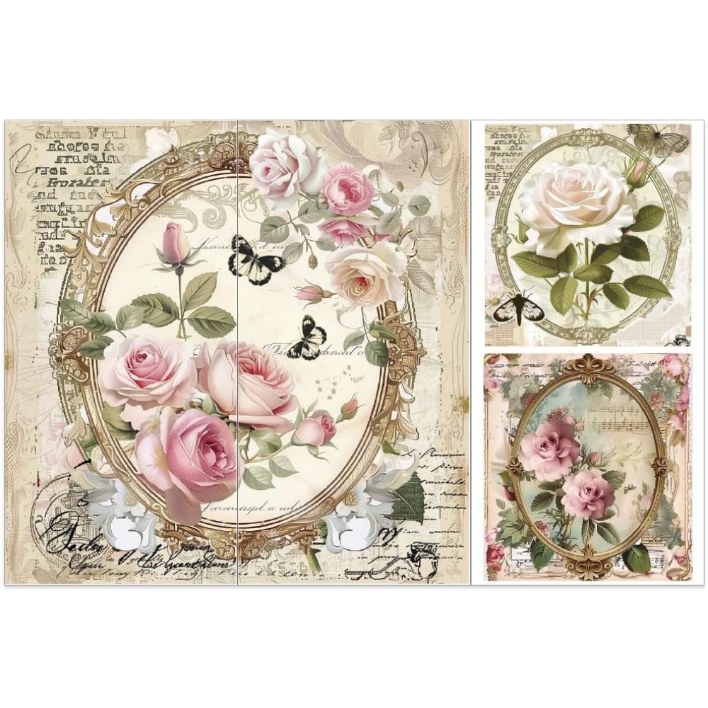 Office Furniture Wholesale - 3 Stück/Set Rose Rub on Transfers