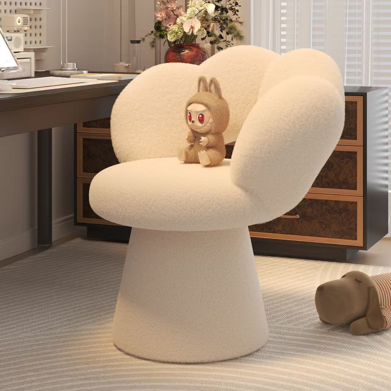 Office Furniture Ergonomic - Ergonomischer Home-Office-Schreibtischstuhl mit Lordosenstütze, weiche Rückenlehne