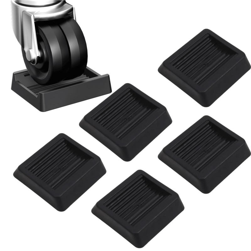 Office Furniture Wholesale - 4-teiliges Set Bürostuhl-Radstopper Möbelrollen-Schutzkappen Hartholzboden-Schutz Anti-Vibrations-Pads