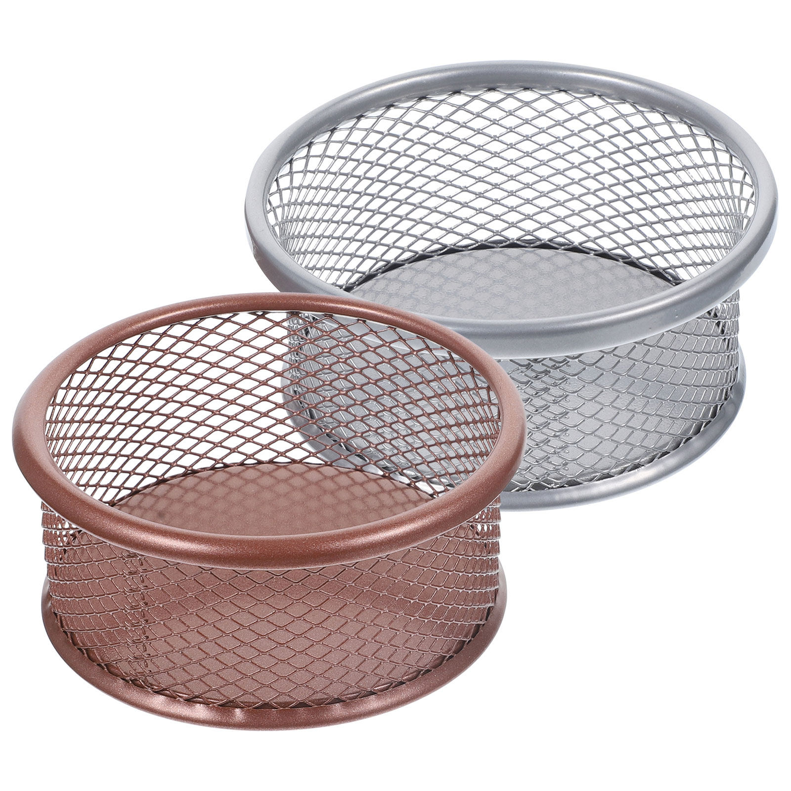 Paper Basket Mesh - 2 Stück Metall-Büroklammerhalter mit Netzdesign, platzsparender