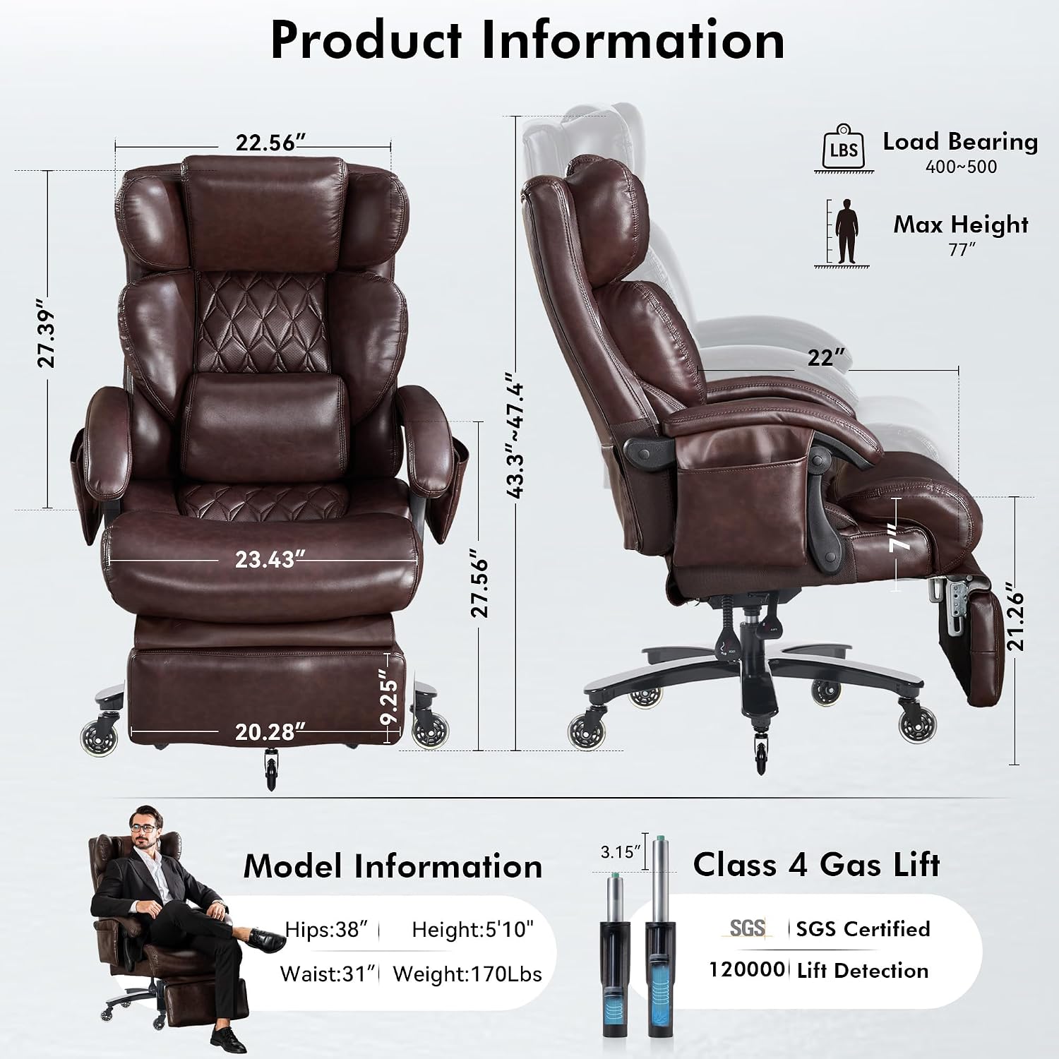 Office Footrest Cushion - Großer & Ergonomischer Bürostuhl mit Fußstütze,