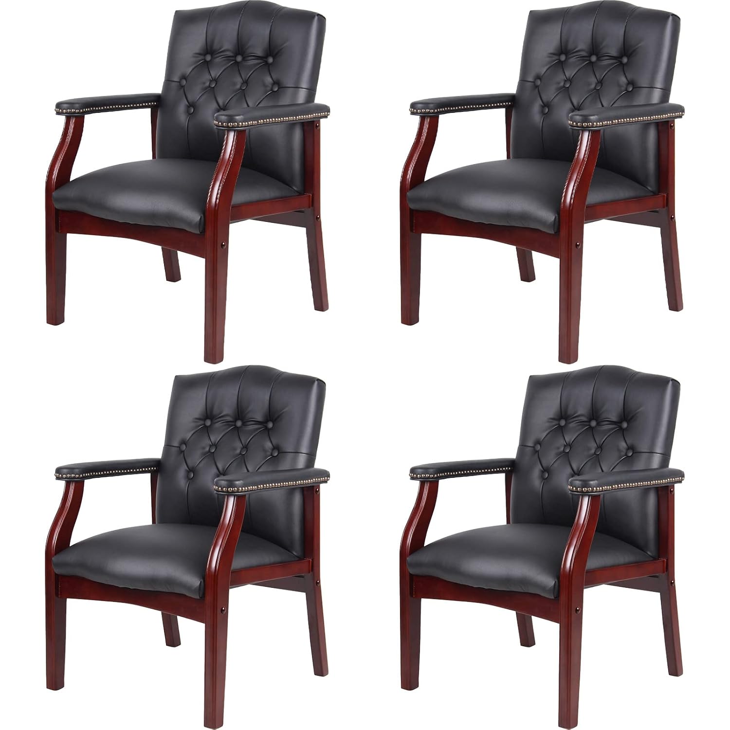 Schwarze Leder-Bürostühle Set  – Office Furniture Ergonomic Bewertung und Preis
