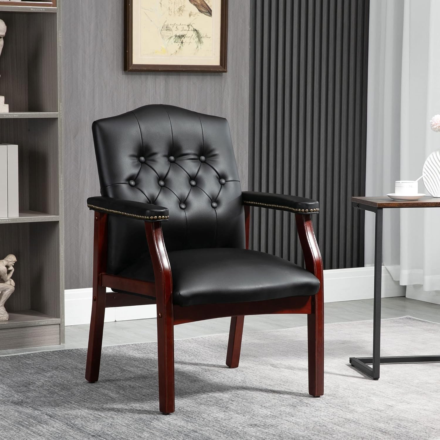 Schwarze Leder-Bürostühle Set  – Office Furniture Ergonomic Bewertung und Preis