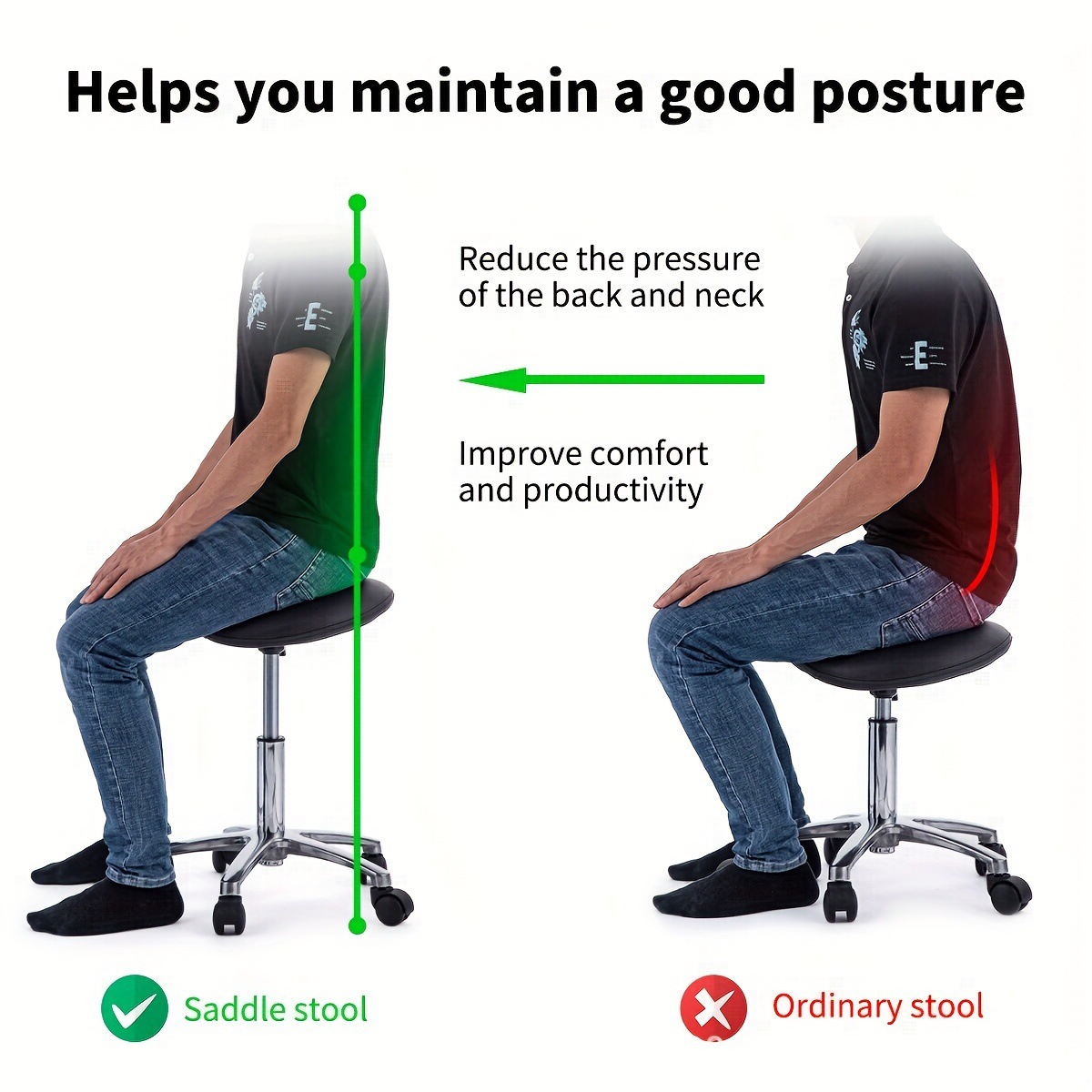 Sattelhocker, rollender, drehb – Office Furniture Ergonomic Bewertung und Preis